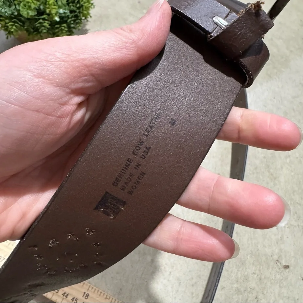 GAP Brown Stufded Leather‎ Belt Women Size L Western Boho Festival Rodeo Cowgirl